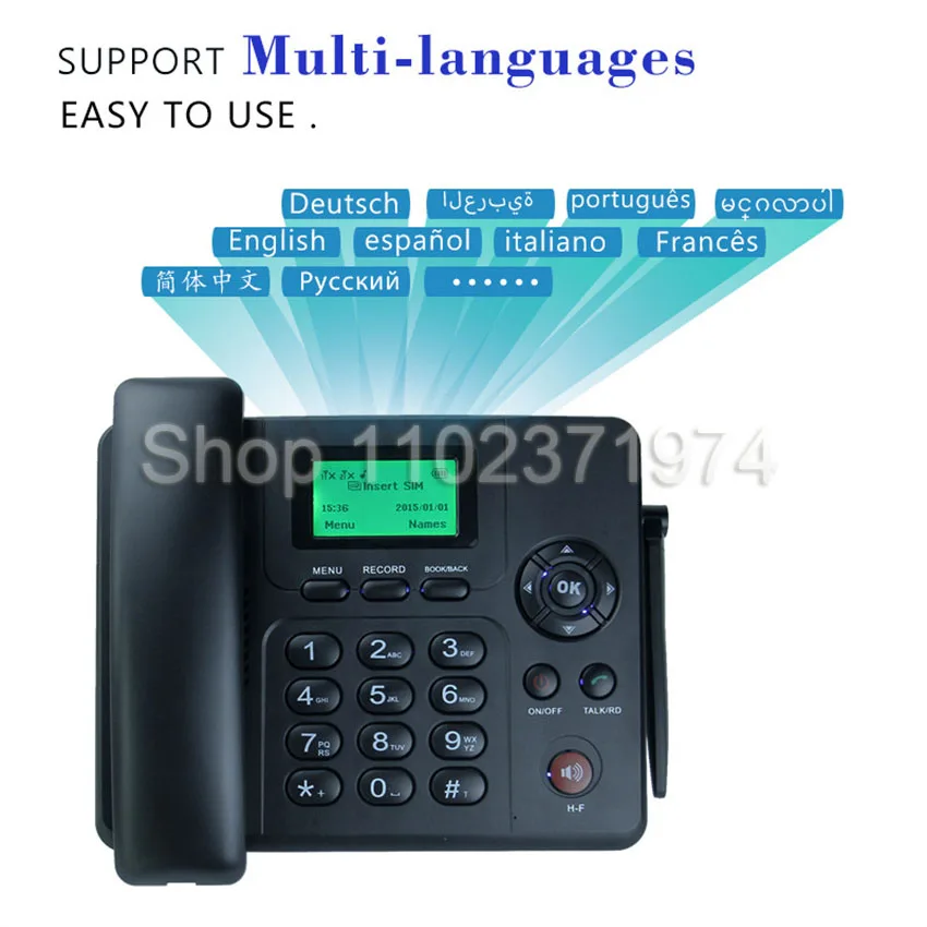 Dual Sim Card Stand-by GSM Fixed Wireless Phone Recording FM Radio MP3 indoor Antenna 2 Sim card 2G GSM fixed wireless phone