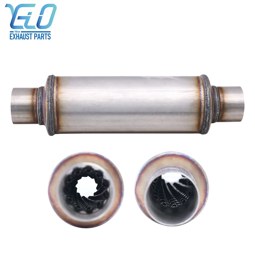 Silenciador de escape Resonador 63mm tubo interior roscado modificado para coche para silenciador tubo
