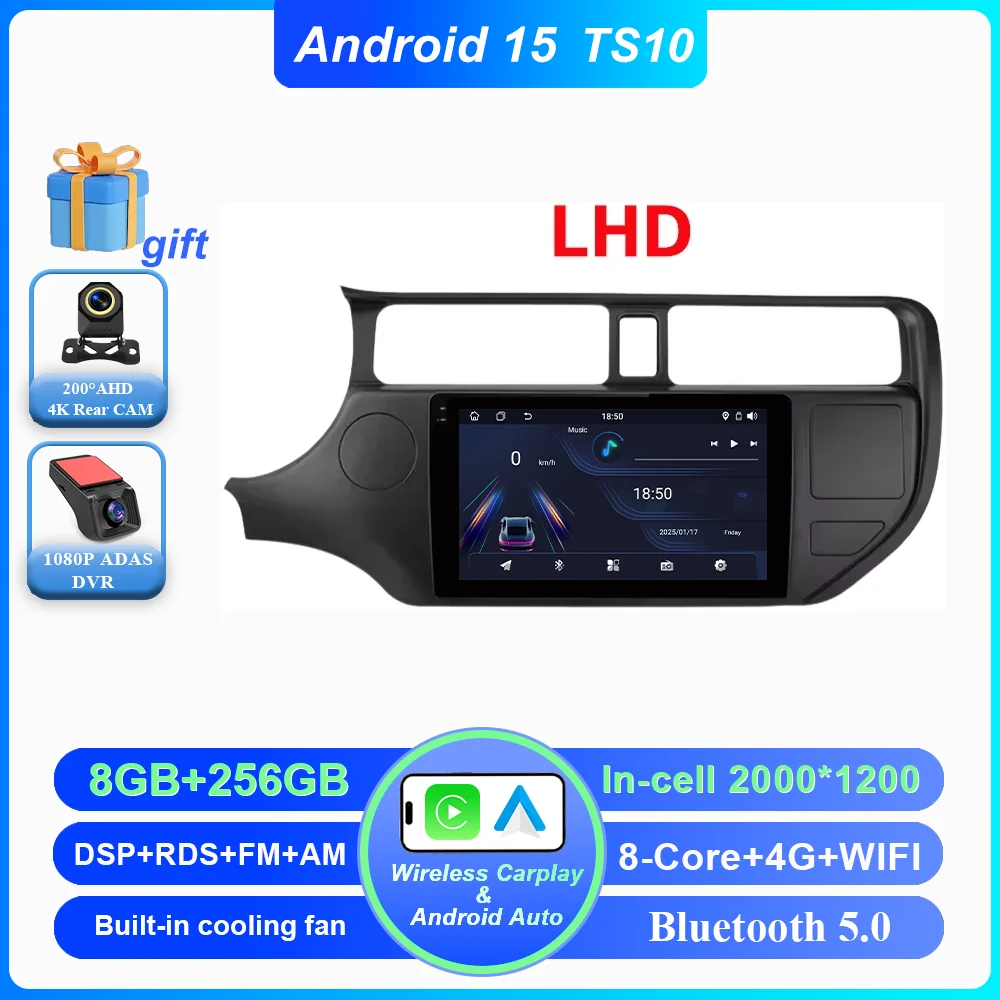 Android 16 autoradio voor KIA K3 RIO 2011 2012 2013 2014 2015 Carplay multimediaspeler stereo navigatie GPS 4G Wifi 2 Din