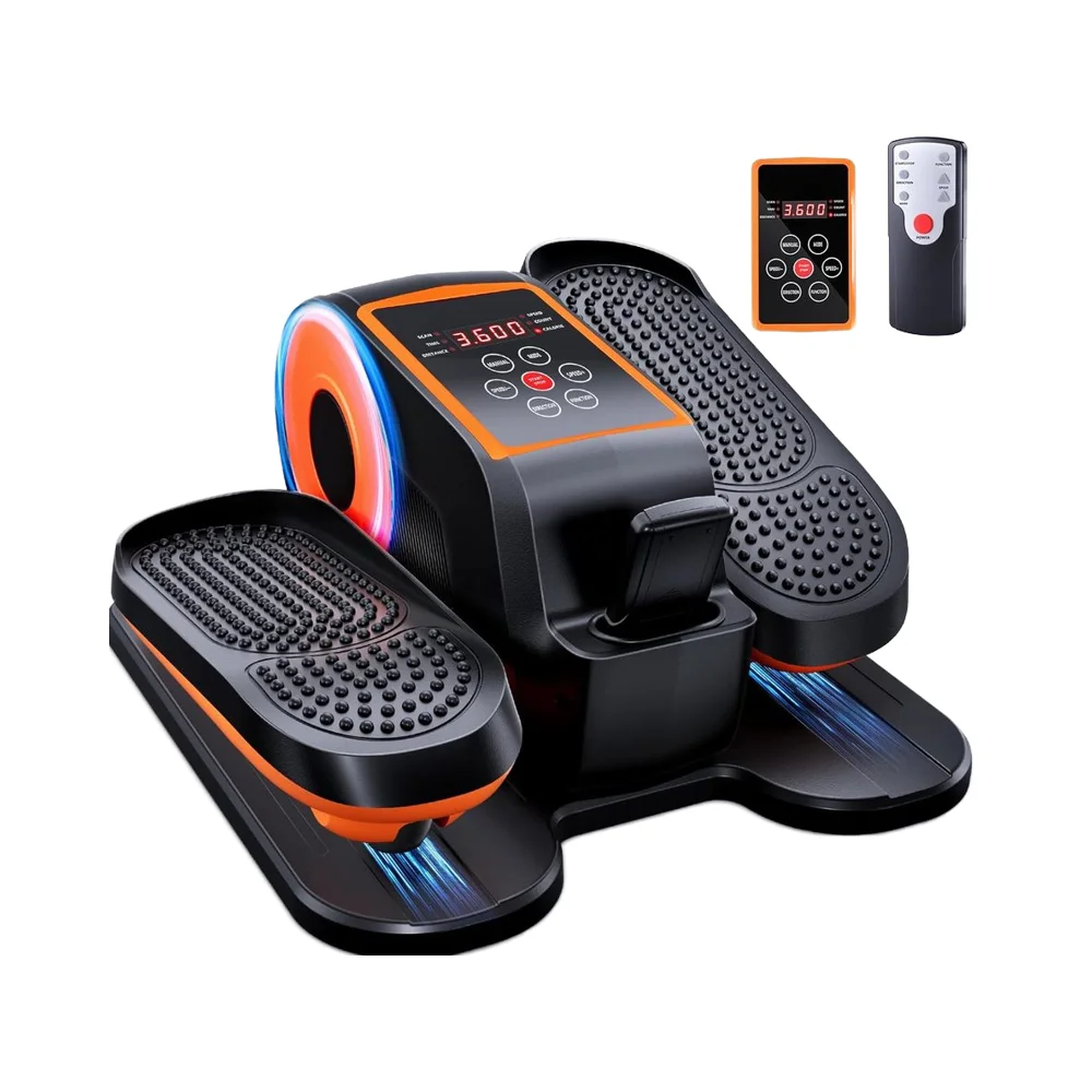 

Portable 15 Speed Adjustable Elliptical Exercise Machine for Home Office Quiet Seniors Leg Exerciser TV Remote Control Steel ABS