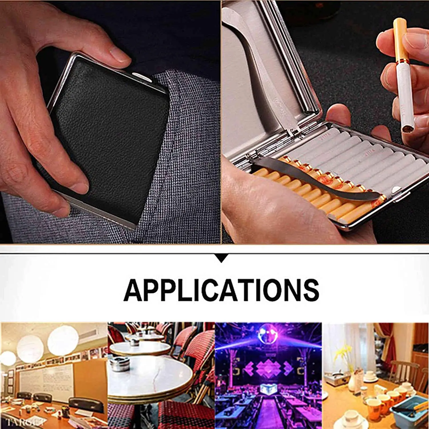 Gift for Men\'s Leather Cigarette Box 20 Sticks cigar Case Metal Leather Smoking Accessories Cigarette lady Storage Cover hold