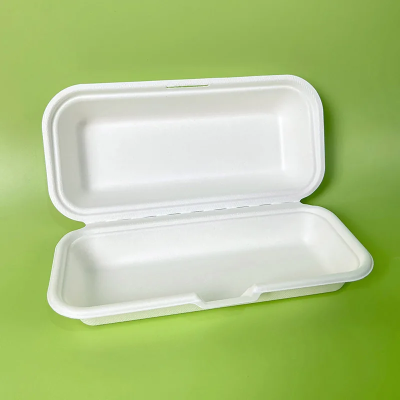 50pcs Hot Dog Box Disposable Food Container Environmentally Friendly Degradable Sandwich Toast Burger Packing Boxes