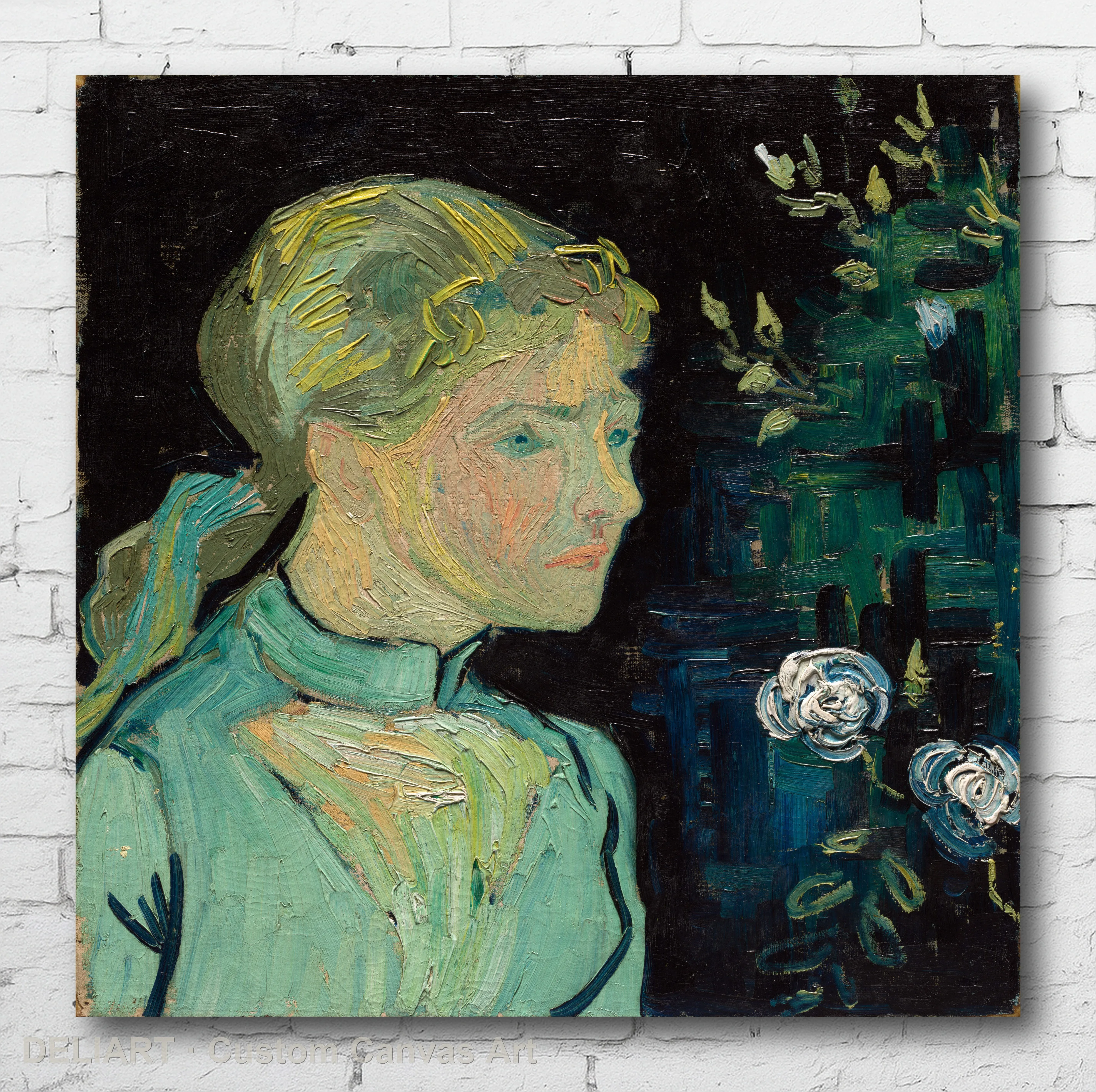 

Adeline Ravoux by Vincent van Gogh - Impressionist Fine Art Canvas Wall Art Poster Print Vintage Home Decor Unframed