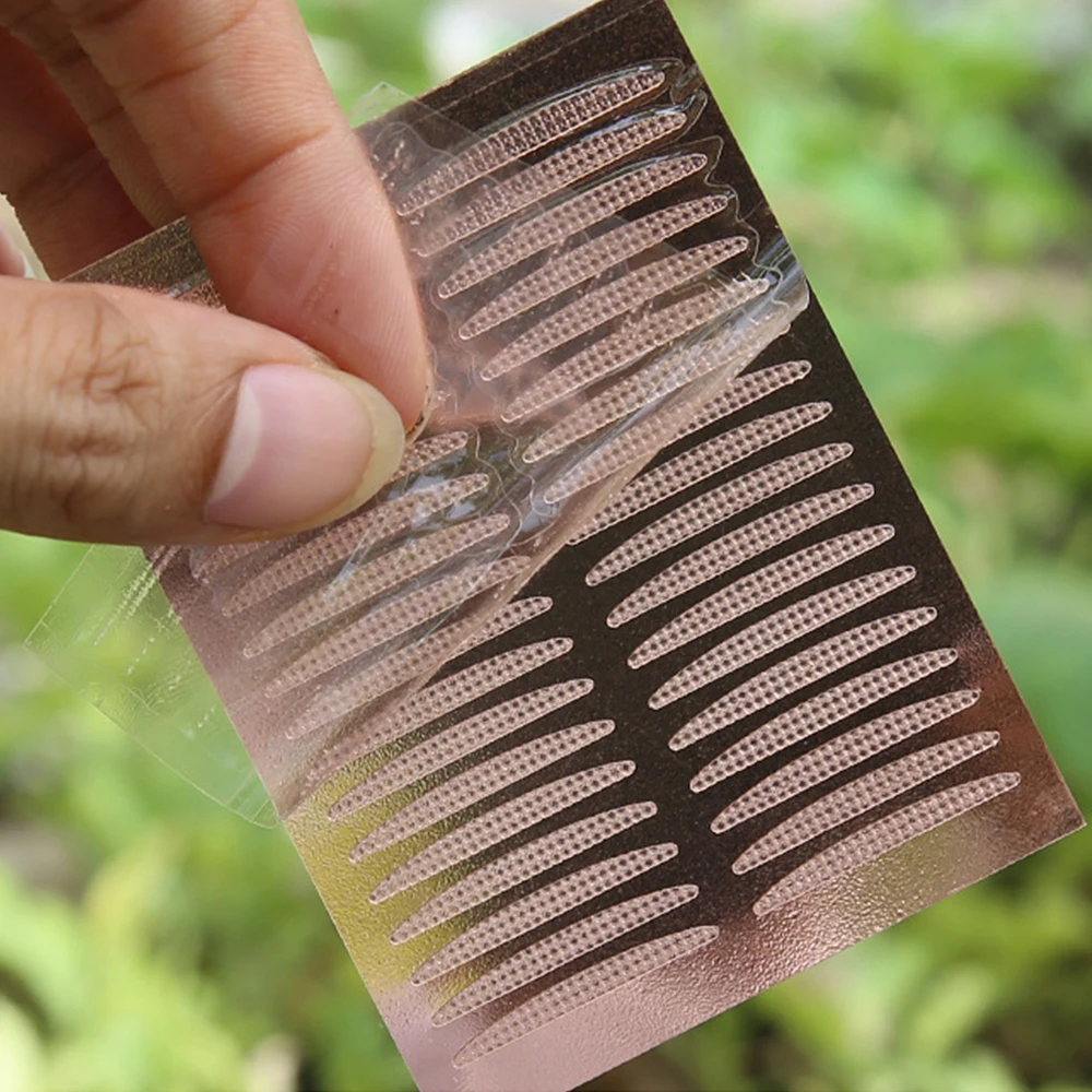 Adesivo de pálpebra dupla dobra invisível, listra bege clara, autoadesivo, ouro rosa natural, remendo de pálpebra dupla, fita ocular, ferramenta de maquiagem