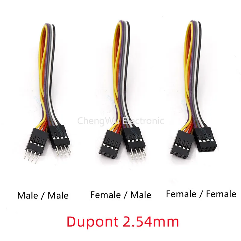 2PCS Double Row Dupont Line 2x2/3/4/5/6/7/8/9/10 Pin Male Female 2.54MM Dupont Jumper Cable Wire for PCB