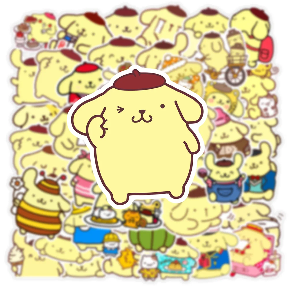 10/30/50 pz Kawaii Sanrio pompon Purin adesivi simpatico cartone animato bambini adesivo giocattolo fai da te telefono cancelleria chitarra divertente Graffiti decalcomanie