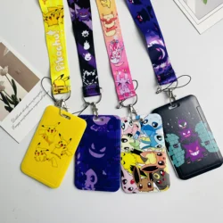 Animated Lanyards Cartoon Badge Holder ID Credit Card Pass Hang Rope Keychain For Keys Anime Accessories Gifts