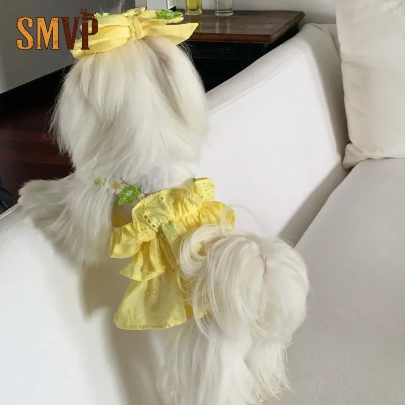 

Yorkie Puppy Dress Lightweight Summer Vacation Style Dress for Small Dogs Puppy Clothes Dog Dress