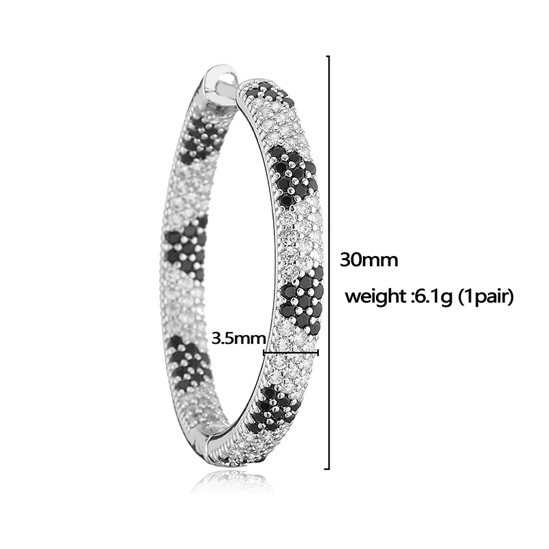 HECHENG, Europe And The United States Trend Txaggerated Large Circle Inlaid CZ Stone Leopard Triangle Pattern Women\'s Jewellery