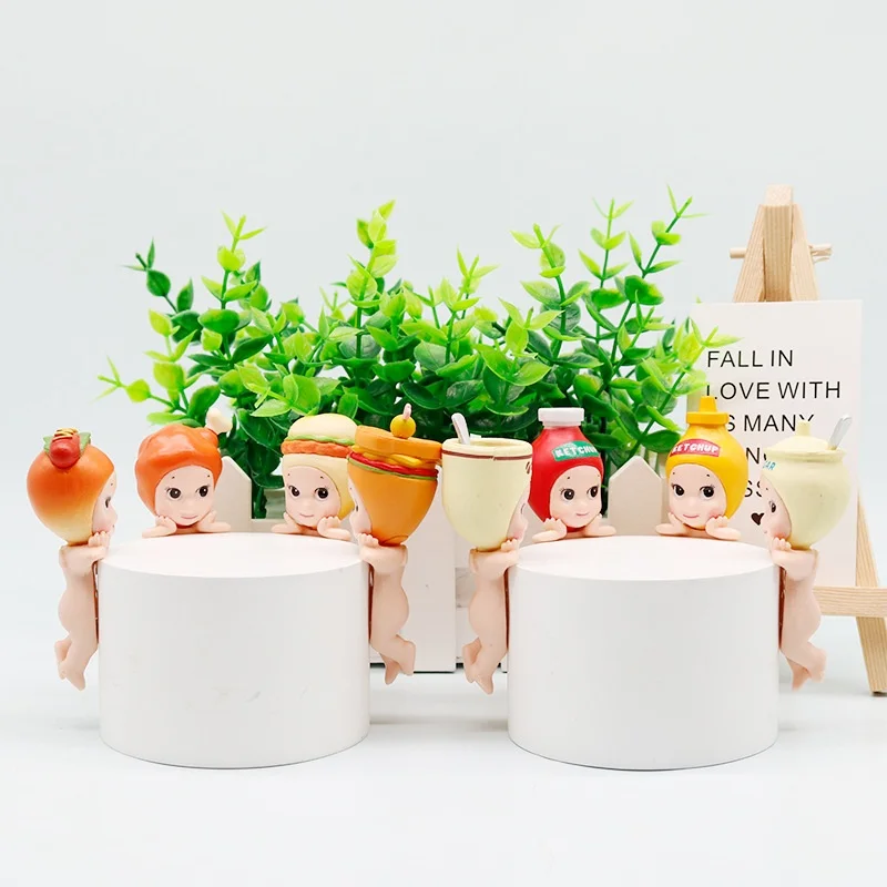 Caja ciega de la serie Sonny Angel Burger, figura de juguete, soporte de mano, muñeco decorativo móvil de Anime montado en coche, estatuilla coleccionable