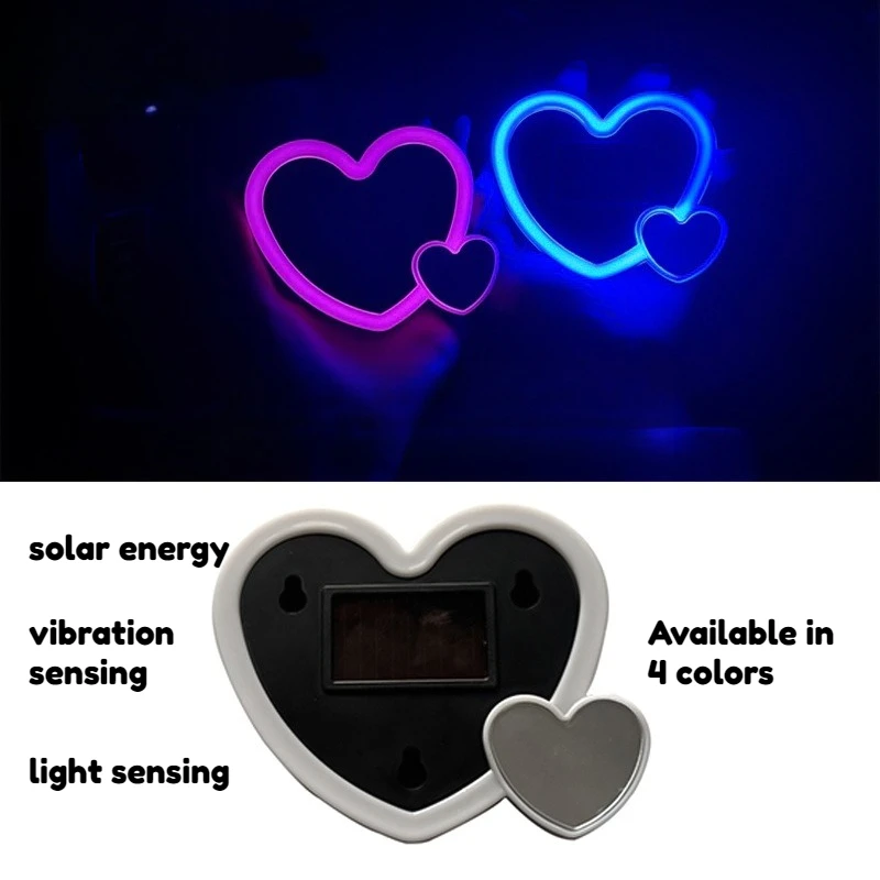

Фиолетовый ледяной синий автомобильный общий светодиодный солнечный неоновый сердце декоративный светильник окна автомобиля любовь атмосфера свет автомобильные аксессуары