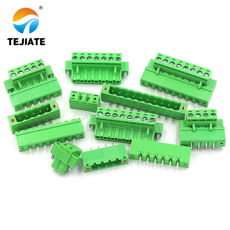 2EDGKM 5.08MM pluggable screw straight pin and curved pin PCB terminal with fixing lugs, 2/3/8/12 pins