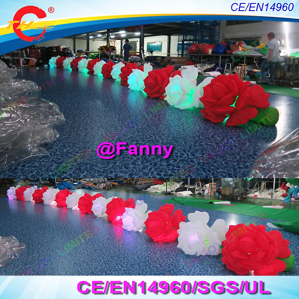 (2pcs/lot)led 10m long inflatable flower decoration,inflatable flower chain for wedding,inflatable wedding flowers for stage