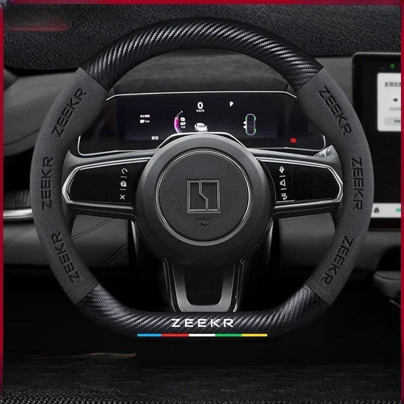 Microfiber Leather Sports D Shape Car Steering Wheel Cover Car Accessories for Zeekr Extreme Krypton 001