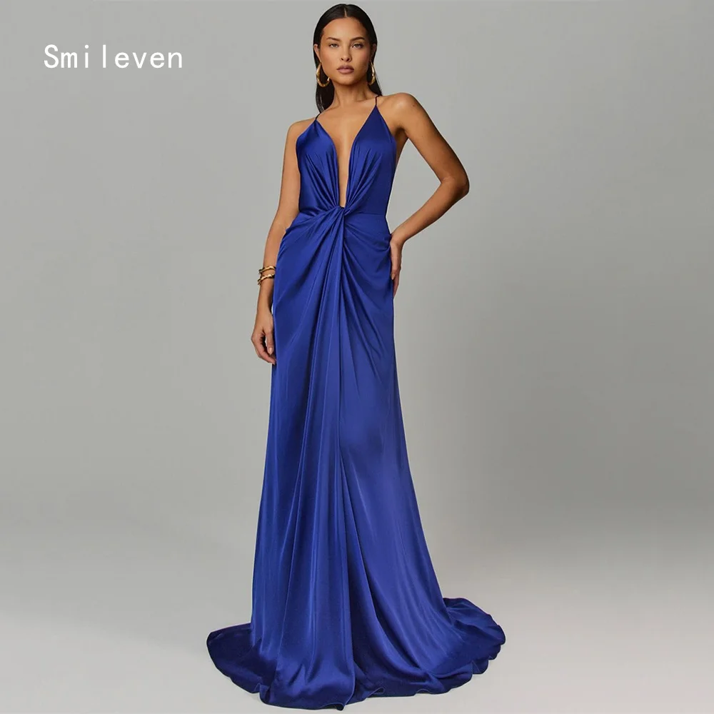 

Smileven Luxury Blue Mermaid فساتين سهرة Prom Dress Party Gowns Spaghetti Strap Formal Occassion Dress Customized 2026