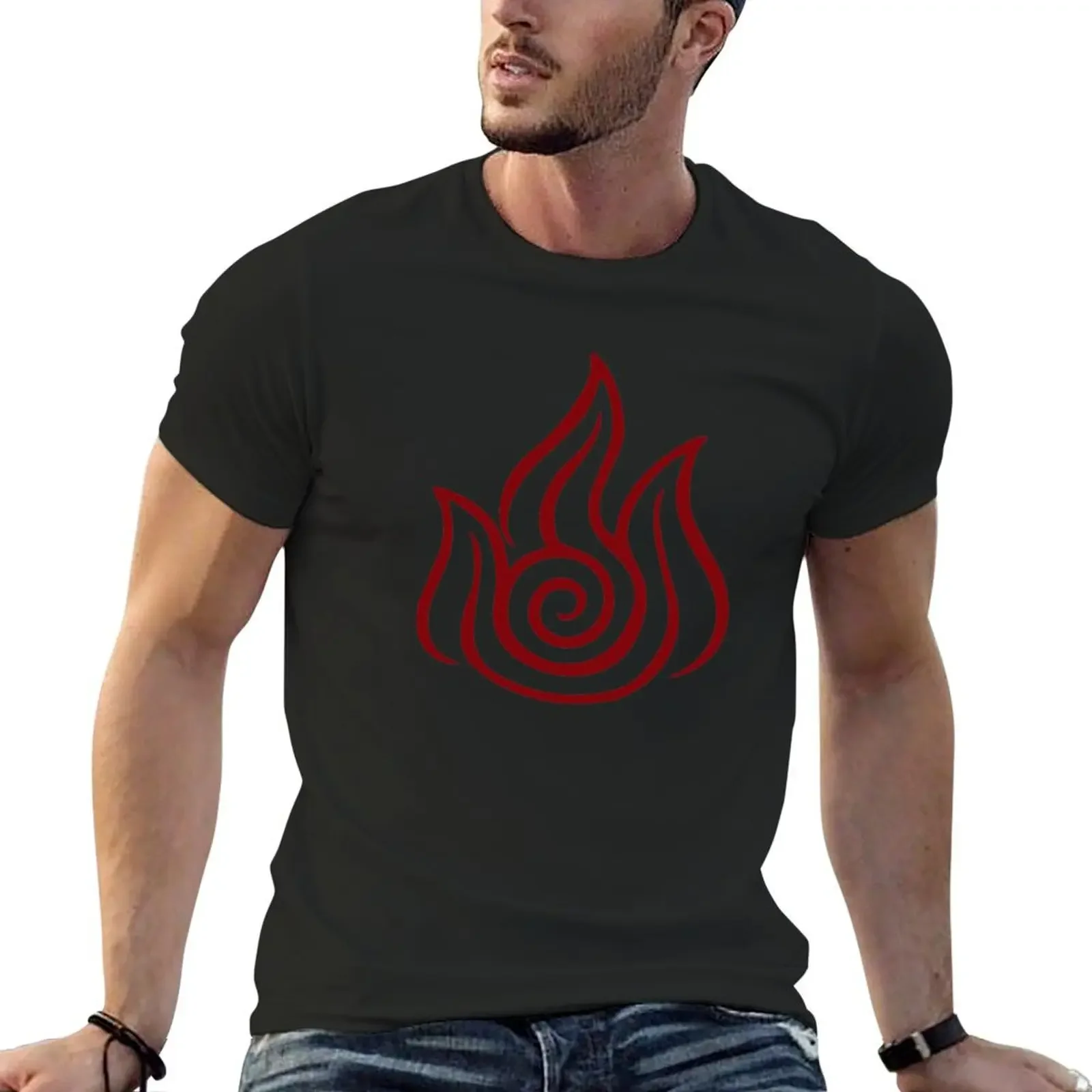 Firebending Logo T-Shirt vintage clothes quick-drying t shirt men 100℅ cotton