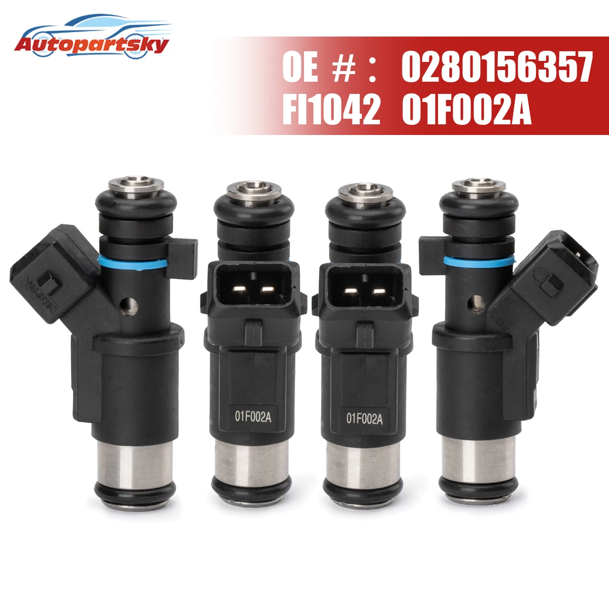 

4Pcs 0280156357 FI1042 01F002A 348001 Petrol Fuel Injectorfor For Peugeot 106 206 306 Partner Citroen Berlingo C2 C2 Accessories