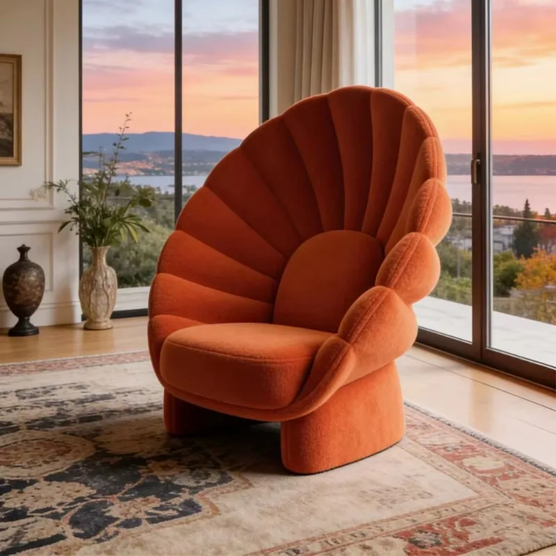 Upholstered recliner bedroom dressing chair snake back armchair