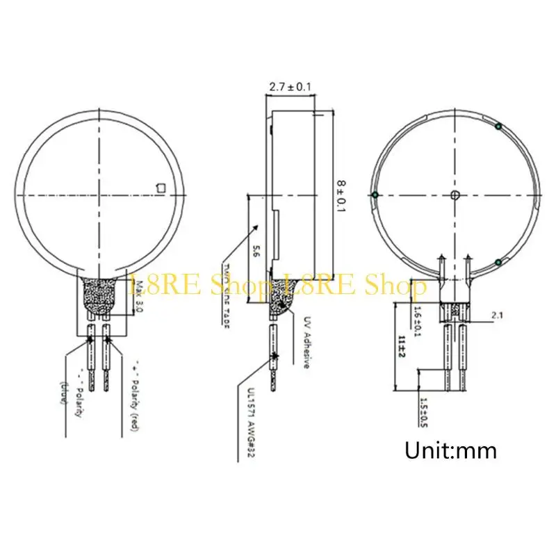 Động cơ rung mini l8re với dây dẫn dây nút phẳng cho máy tính bảng điện thoại động thiết bị thiết bị điện tử mini