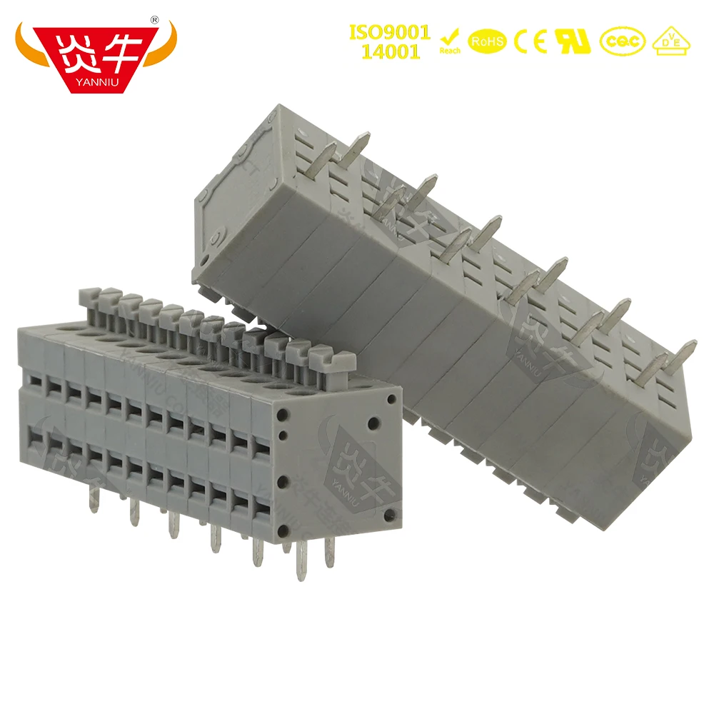 50Pcs KF211VA KF211VB 3.5 2P ~ 12P PCB SPRING TERMINAL BLOCKS 3.5mm 2PIN ~ 12PIN Cross  Feet PHOENIX CONTACT DEGSON KEFA YANNIU