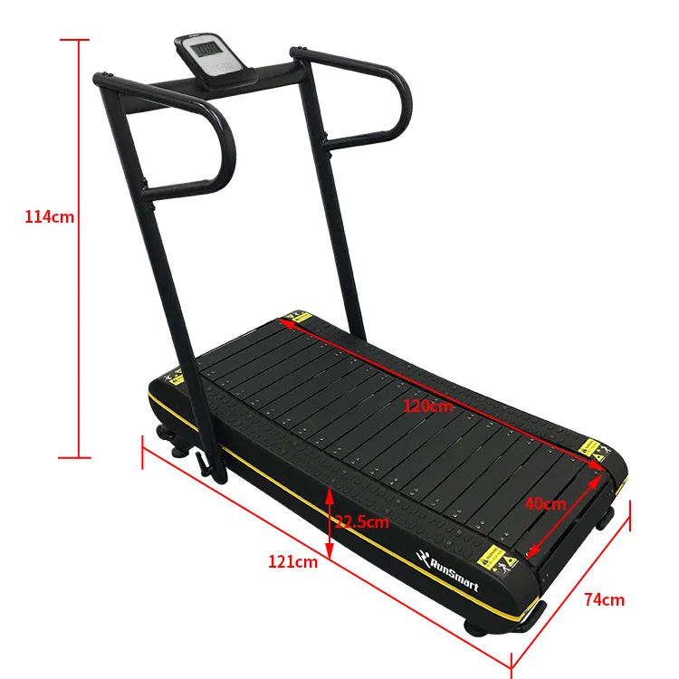 home use foldable manual self-powered treadmill, incline curved new fitness gym treadmill with factory directly