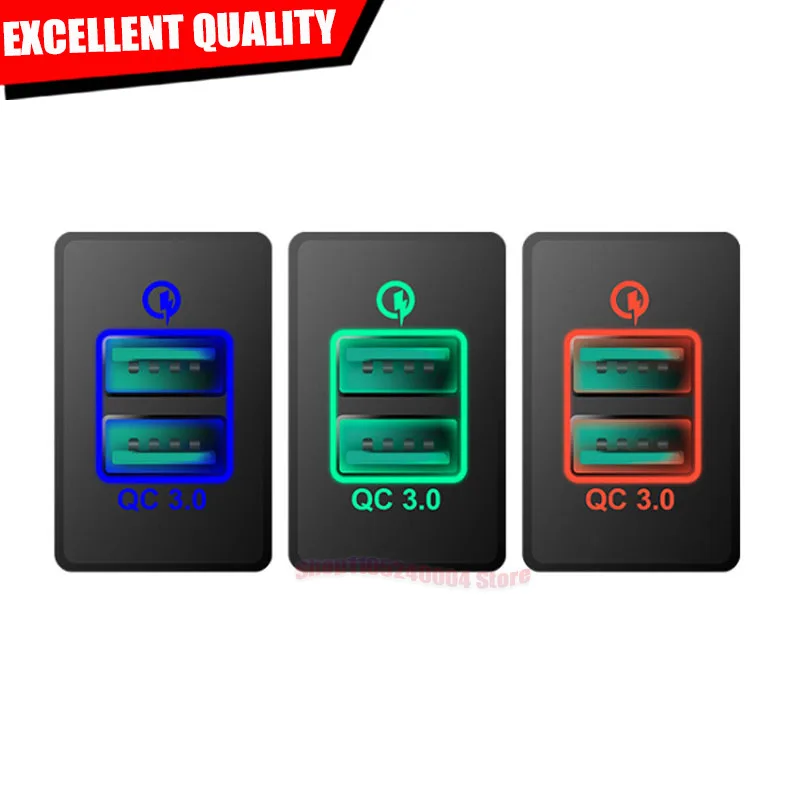 Car Tricolor QC3.0 USB Fast Charger Set For Honda Accord CRV Civic URV Quick Charge Charging