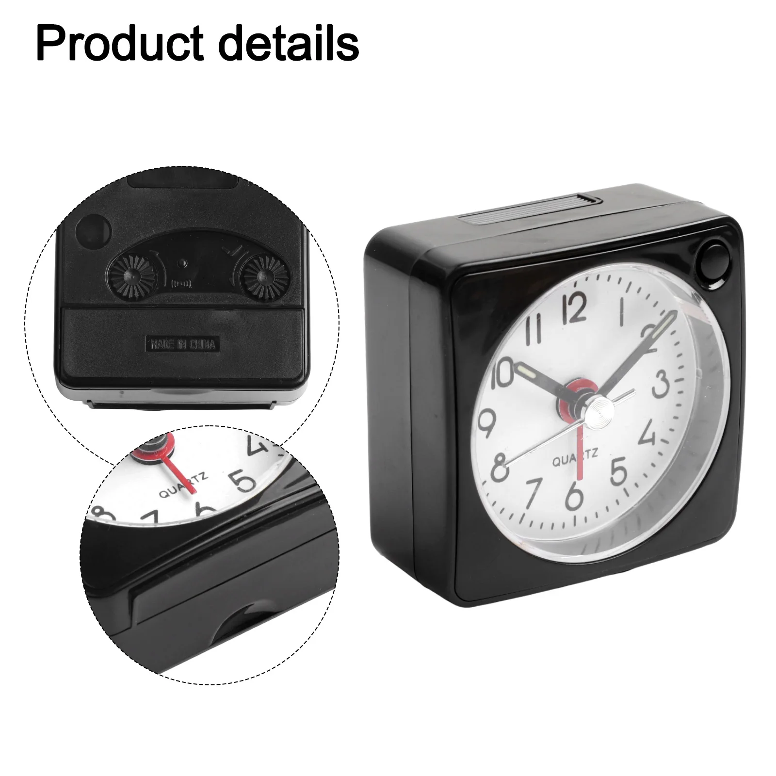 Snooze Alarm Clock Travel Alarm Clock Travel Outdoor Activities Crescendo Alarm for mini Design Quiet Quartz Movement