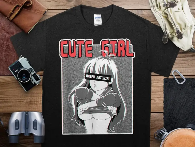 Waifu Hentai Otaku Manga Anime Girl Waifu Material T-Shirt, manga anime girl, waifu material t-shirt, anime gifts shirt