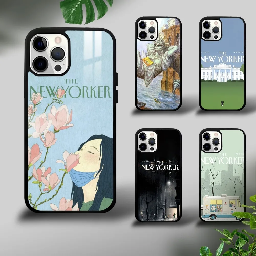 

The New Yorker Phone Case For iPhone 16 15 14 13 12 11 Pro Xs Max Mini Plus Celulares Hard Funda