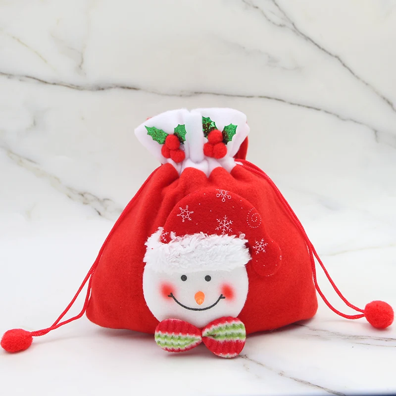 (1 pcs/pack) 20 * 22cm Christmas ball tie rope apple bag gift bag Christmas gift packaging bag jewelry storage bag