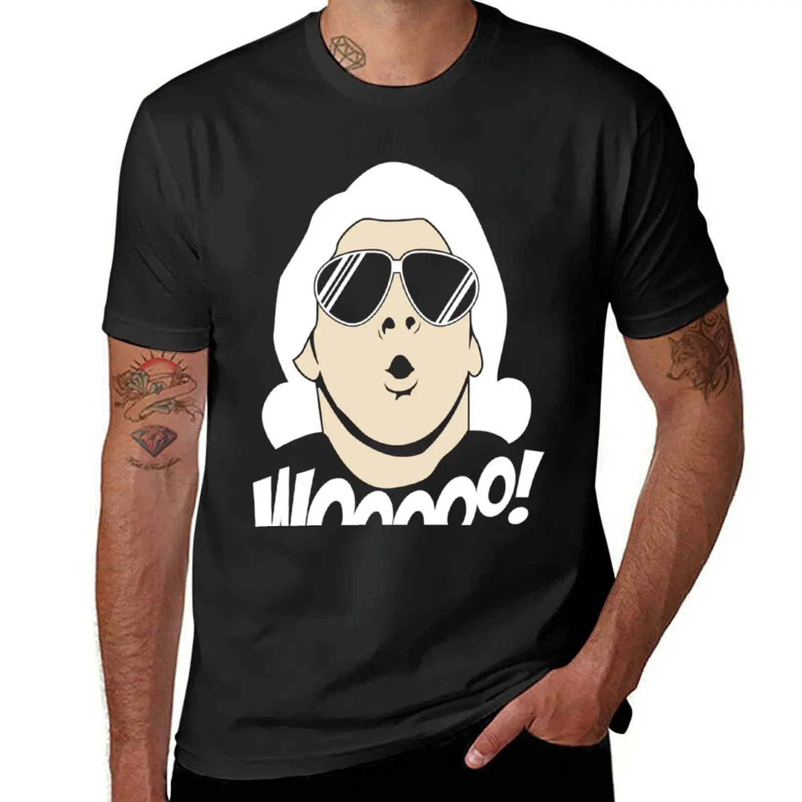 Woooo! T-Shirt Classique pour Homme, Vêtement Essentiel, HipHélicoptère, pour Fans de dehors