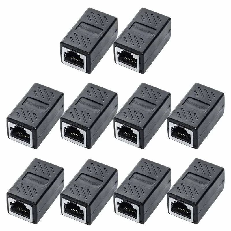 1/5/10/20Pcs RJ45 Coupler Ethernet Extender 1000Mbps LAN Connector Cat6/Cat5e Ethernet Cable Extender Adapter Female to Female