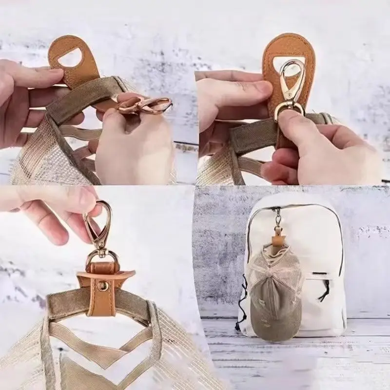 Leather Hat Clip with Storage 2