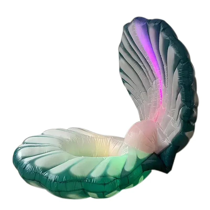 

Vinfgoes Inflatable Clam with Led Light Giant Inflatable Sea Shell Balloon Ocean Themed Props for Stage Show Event Decoration