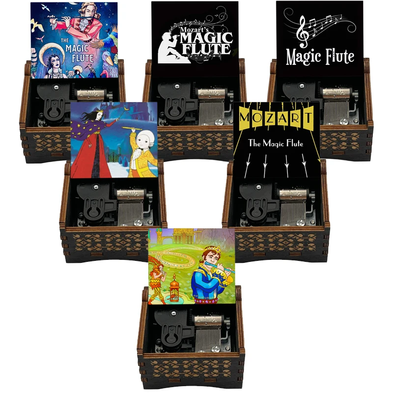موزارت أوبرا ماجيك فلوت 18 ملاحظة صندوق تشغيل الموسيقى الخشبي الميكانيكي لمحبي البيانو والأصدقاء هدية عيد الميلاد #1