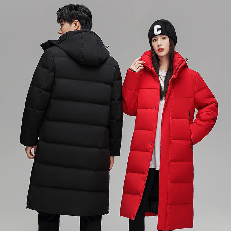 -30°C Down Jacket Men Long Jackets Winter New Warm Lightweight White Duck Down Coats Men Streetwear Overcoats Women Clothing