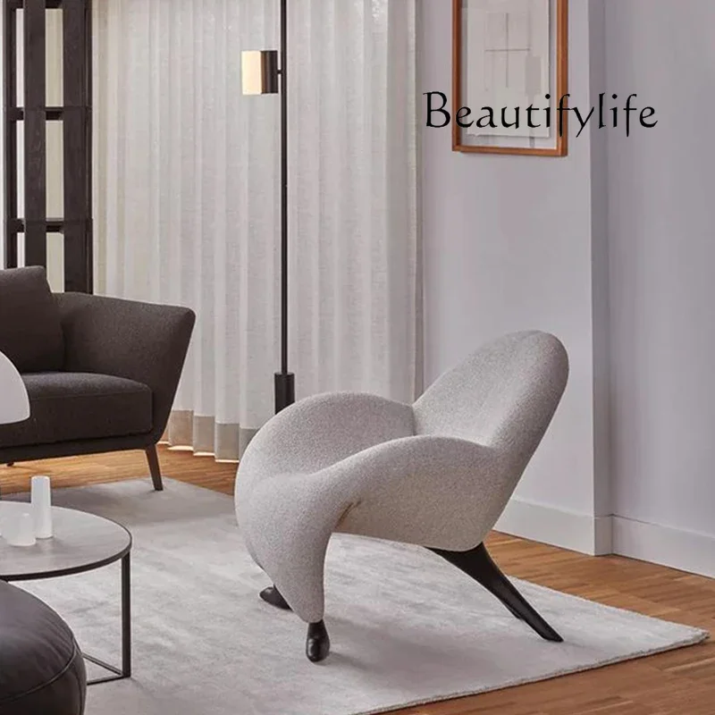 

X Jane European Design Single Sofa Chair Creative Fiberglass Croissant Leisure Chair Art Light Luxury Model Room Seat