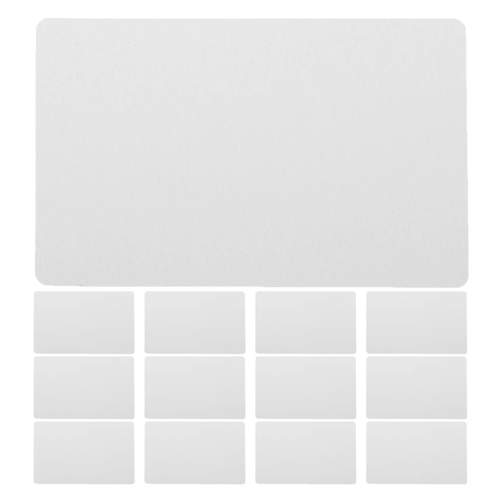 50 قطعة بطاقات الأعمال المعدنية الفولاذ المقاوم للصدأ فارغة التسامي DIY بها بنفسك بطاقة الاسم مكتب استخدام بطاقات الأعمال القابلة للطباعة