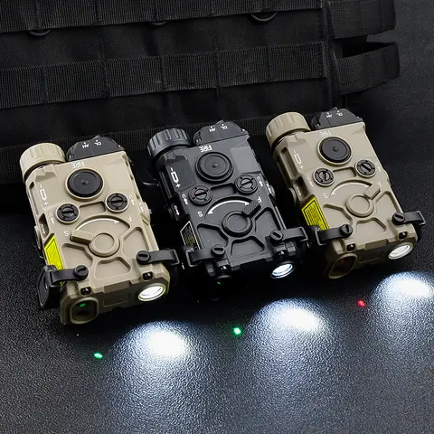 Tactical Nylon EOTEC OGL Red Dot Laser Indicator Blue Green IR PEQ-15 with OGL White Strobe Flashlight for Airsoft Gun Rifle