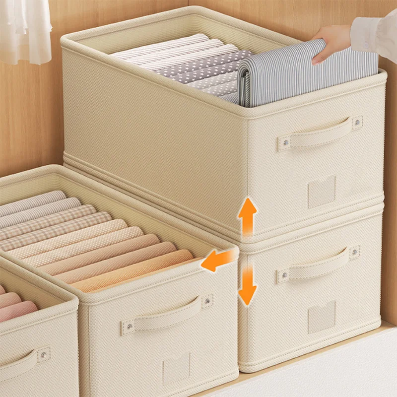 Pull-out Type Storage Box With Tag Home Clothing Storage Box Fabric Sorting Tool Box Basket Thickened Storage Box