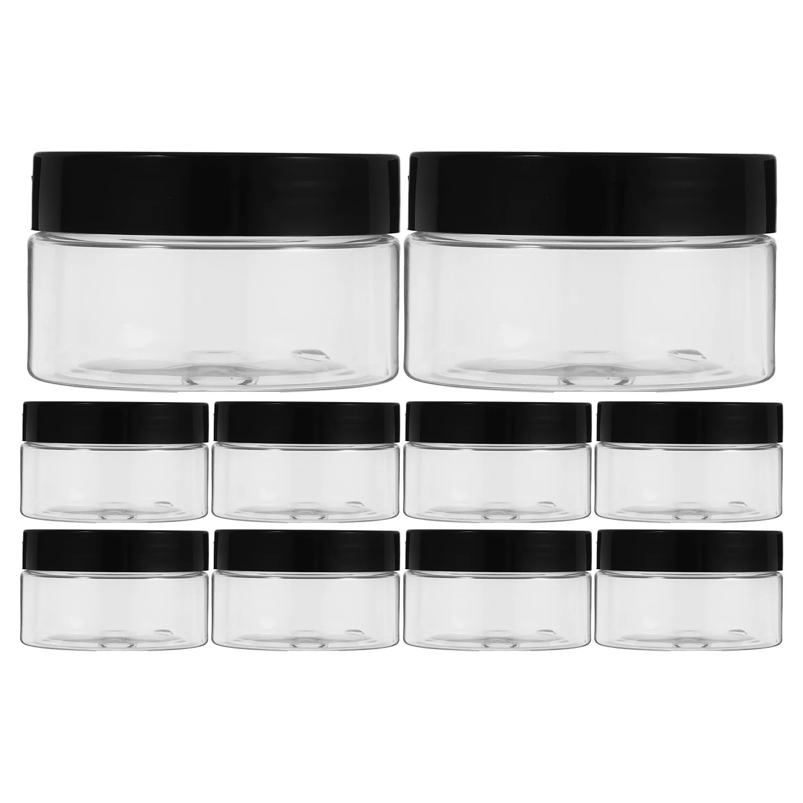 

10pcs Small Round Plastic Containers Leakproof Lids Durable Wide Mouth Jars Travel Home Storage 100Ml Clear Reusable