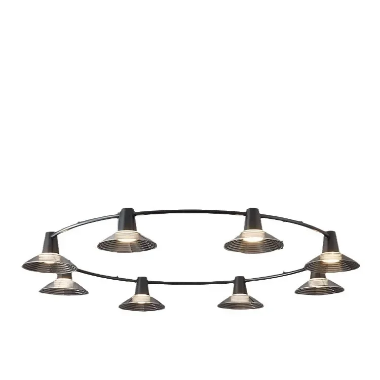 All copper living room light, simple modern chandelier, high-end bright luxury atmosphere