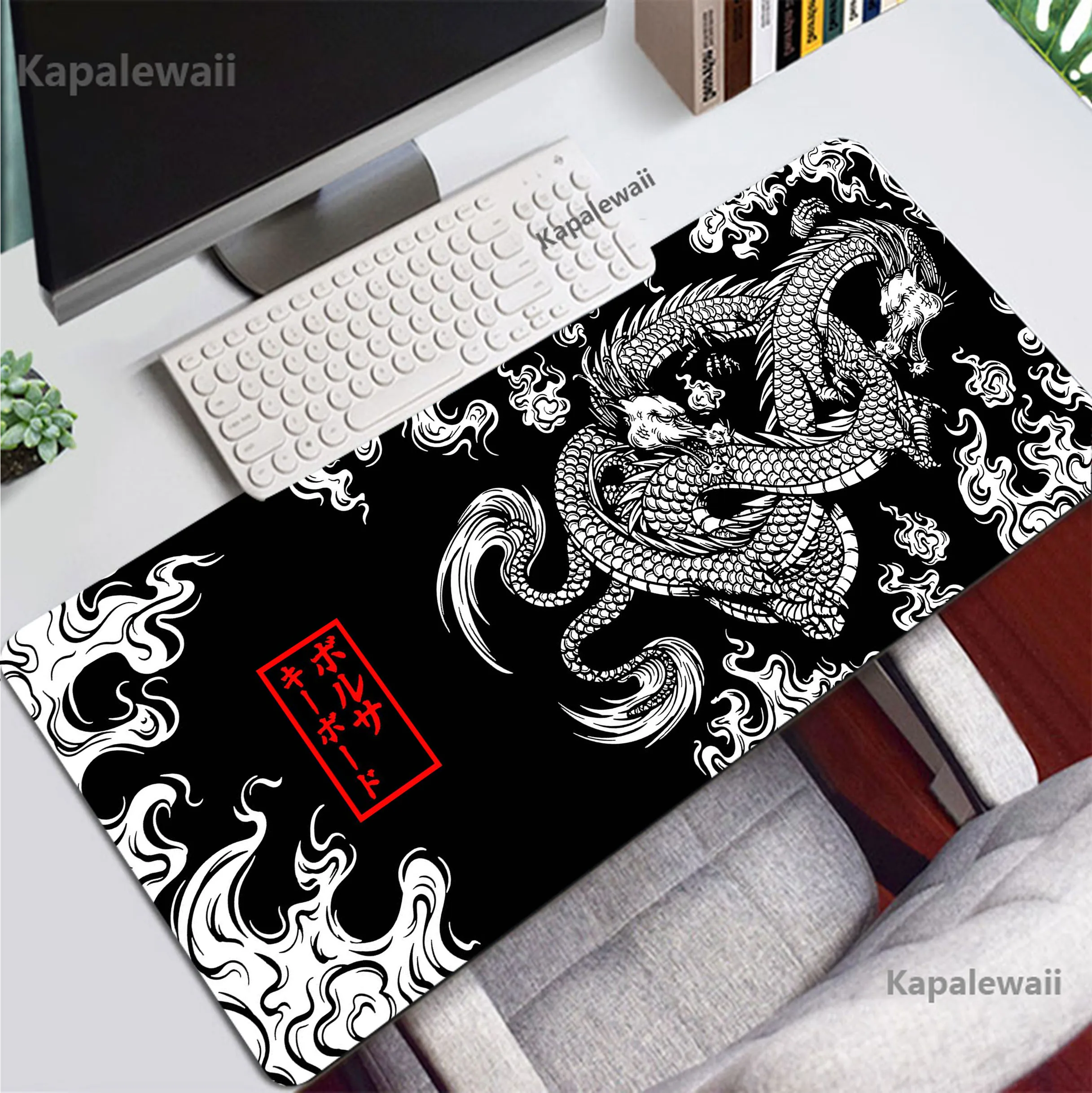 

Japanese Retro Dragon Pc Gamer Mouse Pad Gaming Mousepad XXXL Large Rubber Desk Mat Keyboard Pads Speed Mouse Mat 90x40cm