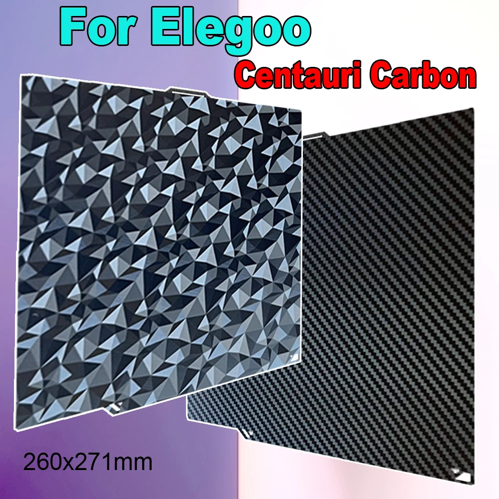 

Smooth Texured Black PEI Plate For Elegoo Centauri Carbon Build Plate Double Sided Spring Steel Sheet for Centauri Carbon Bed