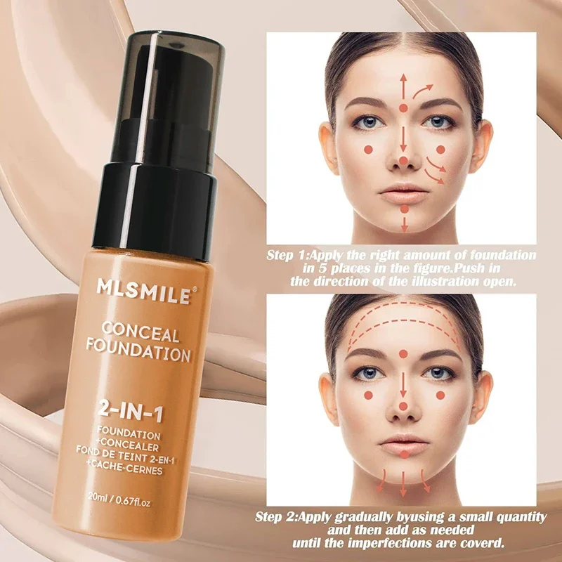 Face Foundation Cream Matte Oil-Control BB Cream Long Lasting Waterproof Concealer Liquid Full Coverage Base Professional Makeup