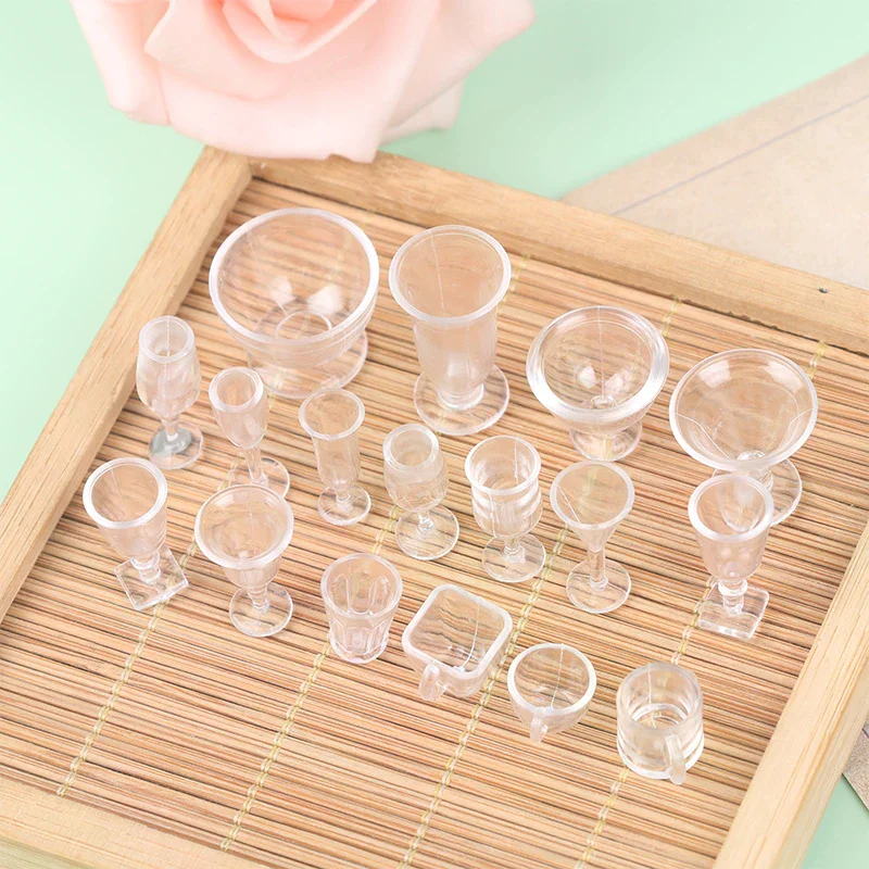 17pcs/lot plate cup dish bowl tableware set Dollhouse Miniature Toy Doll Food Kitchen living room Accessories 1:12 Scale
