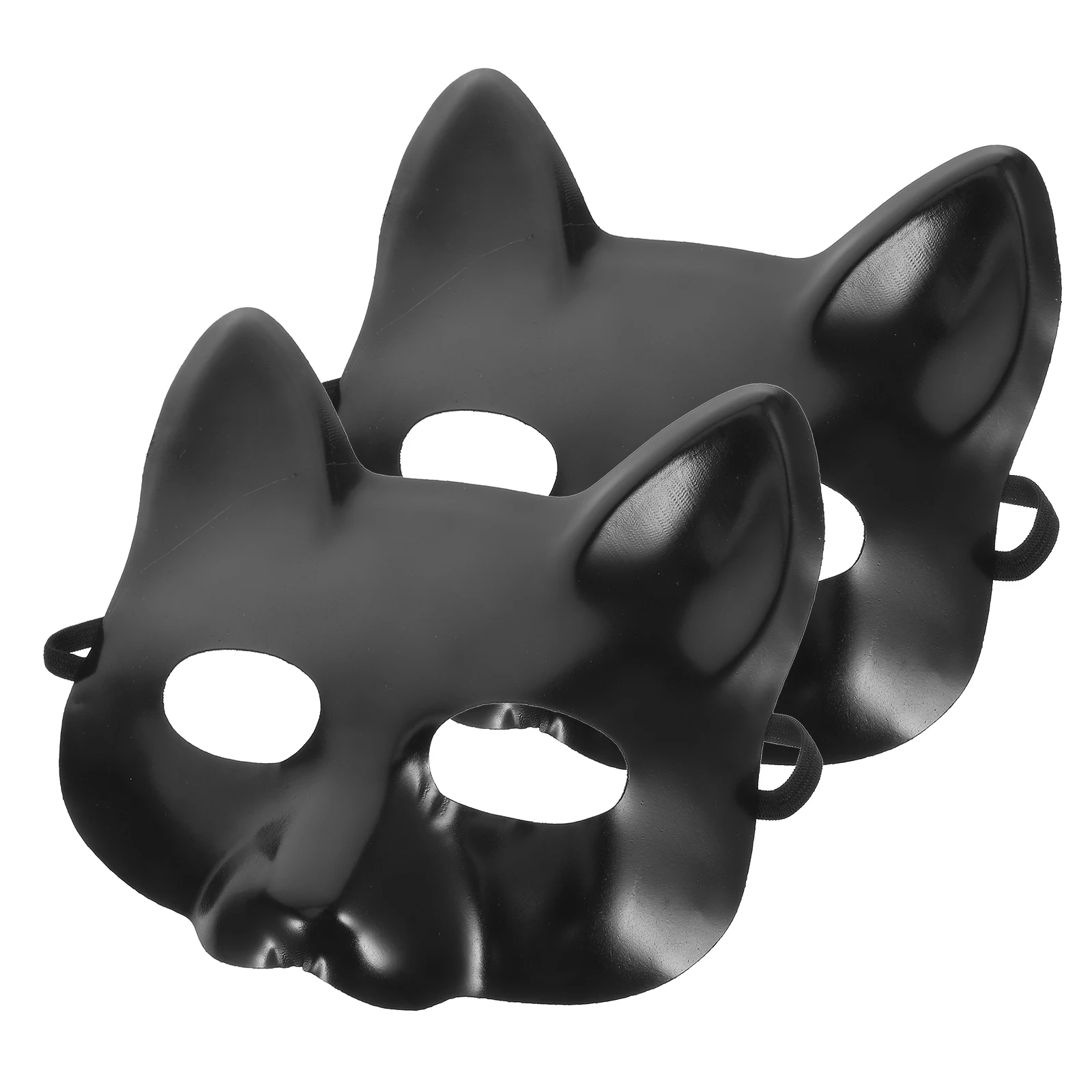

2Pcs Blank Lightweight DIY Paper Pulp Cat Bat Masks for Halloween Masquerade Parties Paintable Craft Fox Masks