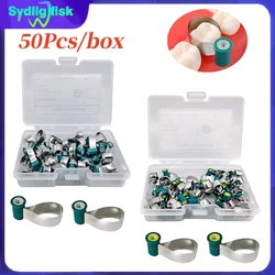 50Pcs Dental Matrix Bands Steel Matrix Double-Side Contoured Anatomically Shaped Matrix Bands Knob Type Matrix Dentistry Dentist