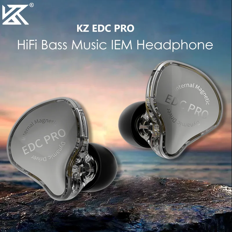 KZ EDC PRO IEM Earphones Dynamic Driver Wired Earphones Bass in Ear HiFi Stereo Sound Stage Earphone with Detachable Audio Cable