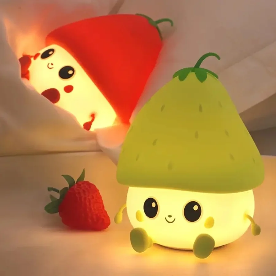 New Creative Strawberry Night Light USB Charging Touch Bedside LED Mini LED Light,best gifts lamp